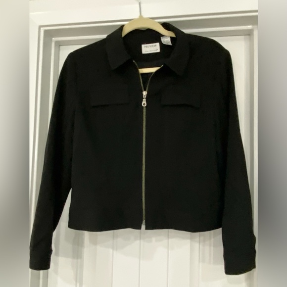 Preview Collection lightweight zip up jacket size 6. Black GUC - Picture 1 of 4